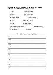 English Worksheet: present continuous
