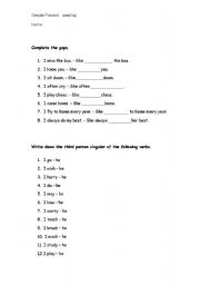 English Worksheet: Simple Present