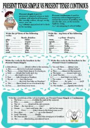 English Worksheet: present tense simple or continuous