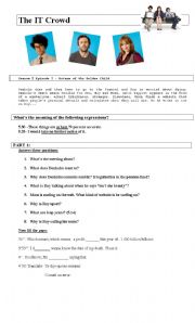 English Worksheet: The IT Crowd Season 2 episode 2