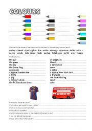 English Worksheet: Colours