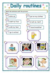 English Worksheet: Daily routines