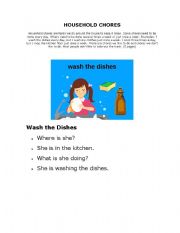 English worksheet: household chores