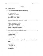 English Worksheet: Idioms