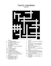 Family members Crossword KEY