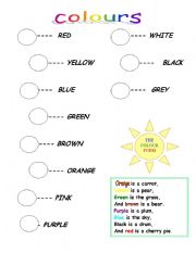 English Worksheet: Colours