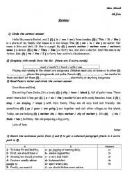 English Worksheet: review 8th form ( tunisia )