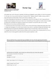 English worksheet: patriot day