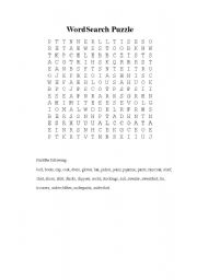 English Worksheet: Wordsearch - Clothes