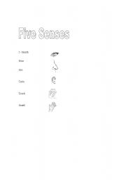 English worksheet: five senses