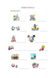 English Worksheet: SUBJECTS  SCHOOL 