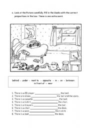 English Worksheet: prepositions