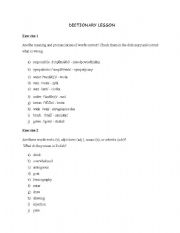English Worksheet: Dictionary Lesson