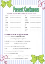 English Worksheet: Present Continuous