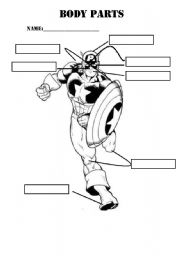 English Worksheet: Body Parts