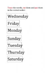 English worksheet: Days of the week