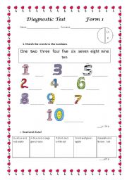 English worksheet: Diagnostic test