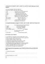 English Worksheet: simple present or present continuous