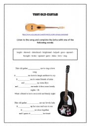 English Worksheet: This Old Guitar