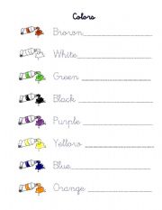 English Worksheet: Colors tracing worksheet