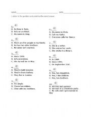 English worksheet: listening worksheet ot to be presen simple