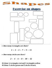 English worksheet: shapes excercise
