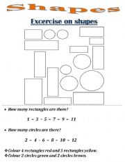 English Worksheet: shapes excercise