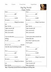 English Worksheet: Big big world