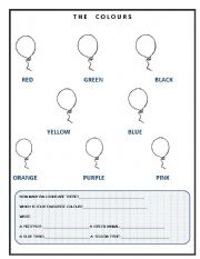 English worksheet: The Colours