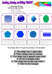 English Worksheet: Shapes introduction. Simple, but useful exercises.