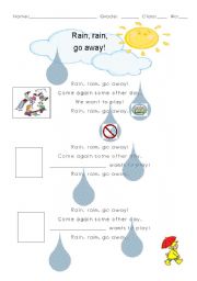 English Worksheet: Rain, rain, go away!