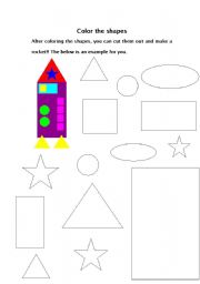 English Worksheet: color and shapes