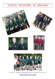 English Worksheet: school uniforms