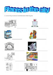 English Worksheet: Places in the city