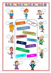 English Worksheet: my family