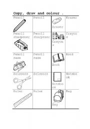 English worksheet: Class materials