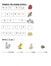 English worksheet: complete the missing ???