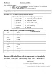 English Worksheet: Compound Adjectives