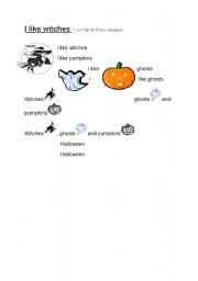 English Worksheet: I like witches