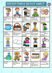 English Worksheet: PRESENT SIMPLE or PAST SIMPLE?