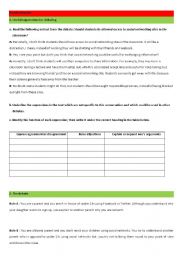 English Worksheet: debate on social networks