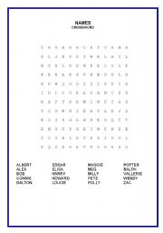 English worksheet: CROSSWORD (NAMES)