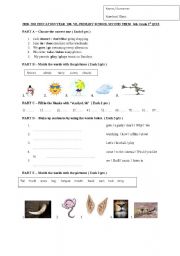 English worksheet: worksheet for 6th grade students 