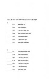 English worksheet: time