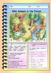 English Worksheet: Wild Animals in the Forest!