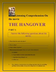 English Worksheet: The hangover movie listening comprehension