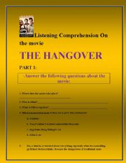 English Worksheet: The hangover movie listening comprehension