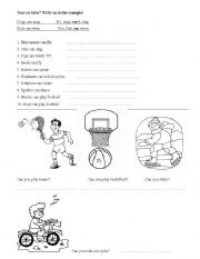 English worksheet: Ability