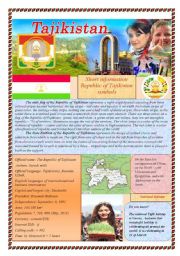 English Worksheet: Lets meet: Tajikistan