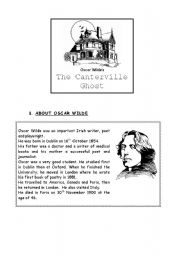 English Worksheet: Halloween story: the Canterville Ghost - part 1/4